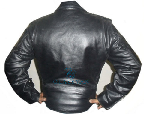 Fashion Biker Leather Jacket Black Motorcycle - Premiere Buffalo Leather Fashion Biker Leather Jacket Black Motorcycle - Premiere Buffalo Leather