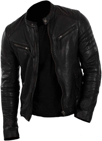 Classyak Men's Motorcycle Fashion Real Leather Jacket Classyak Men's Motorcycle Fashion Real Leather Jacket