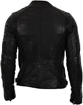 Classyak Men's Motorcycle Fashion Real Leather Jacket