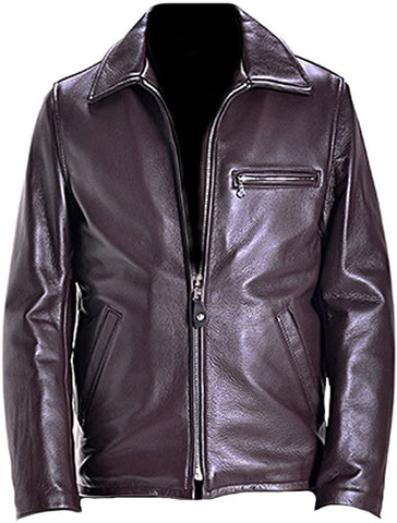 Classyak Men's Casual Real Leather Racer Jacket Classyak Men's Casual Real Leather Racer Jacket