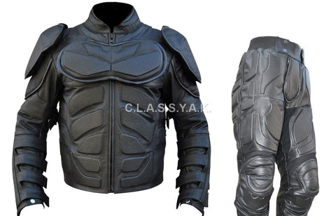 Classyak Men's Biker Knight Real Leather Suit