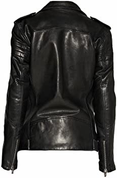 Classyak Women's Fashion Brando Style Real Leather Jacket