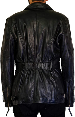 Classyak Men's Biker Cow Hide Leather Jacket
