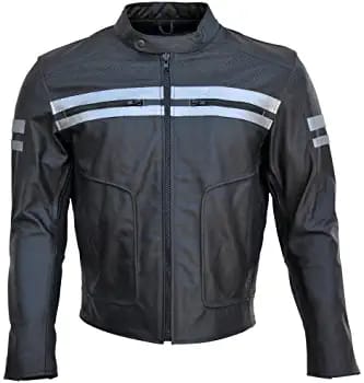 Classyak Motorcycle Leather Jacket, Perforated Panels & Protection Classyak Motorcycle Leather Jacket, Perforated Panels & Protection