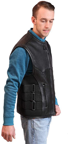 Classyak Men's Fashion Real Leather Exclusive Style Moto Vest