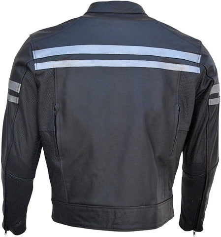 Classyak Motorcycle Leather Jacket, Perforated Panels & Protection Classyak Motorcycle Leather Jacket, Perforated Panels & Protection