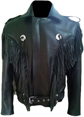 Classyak Men's Western Genuine Leather Jacket. Classyak Men's Western Genuine Leather Jacket.