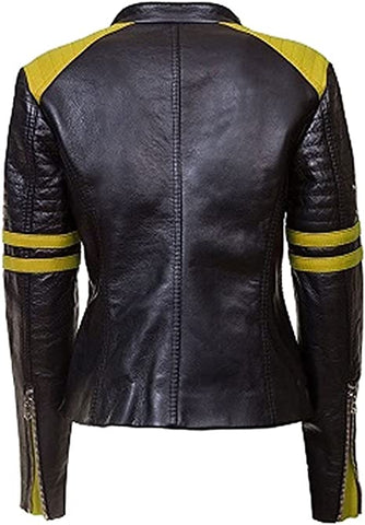 Classyak Women's Fashion Club Leather Jacket