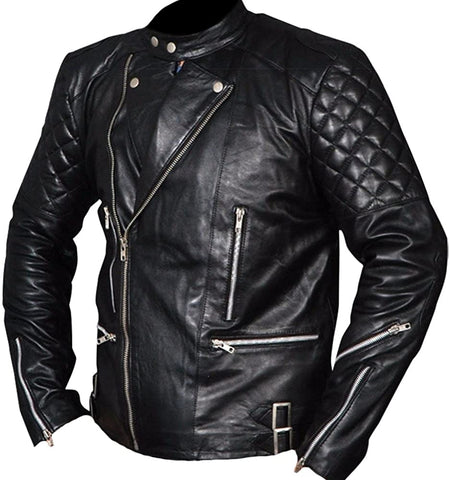 Classyak Men's Fashion Real Leather Brando Style Biker Jacket Classyak Men's Fashion Real Leather Brando Style Biker Jacket
