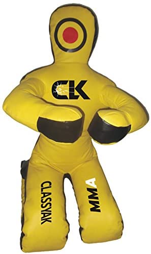 Classyak MMA Jiu Jitsu Martial Arts Training Wrestling Yellow Sitting Position Punching Bag - Unfilled