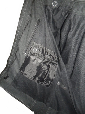 Motorcycle Jacket Flying Love Black Dobie Fabric Motorcycle Jacket Flying Love Black Dobie Fabric