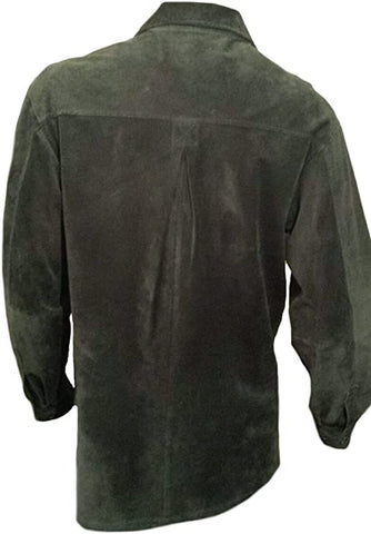 Classyak Men's Fashion Coat Black Cow-Suede Leather Jacket