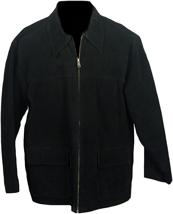 Classyak Men's Fashion Black Suede Leather Jacket