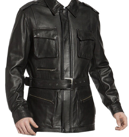 Classyak Men Fashion Original Leather Jacket Classic Coat