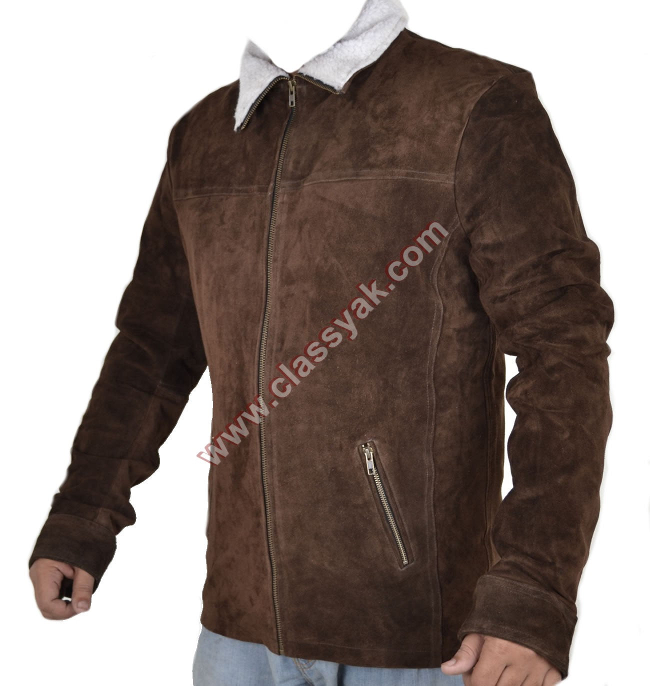Classyak Walking Dead Series Rick Grimes Suede Leather Jacket, Xs-5xl