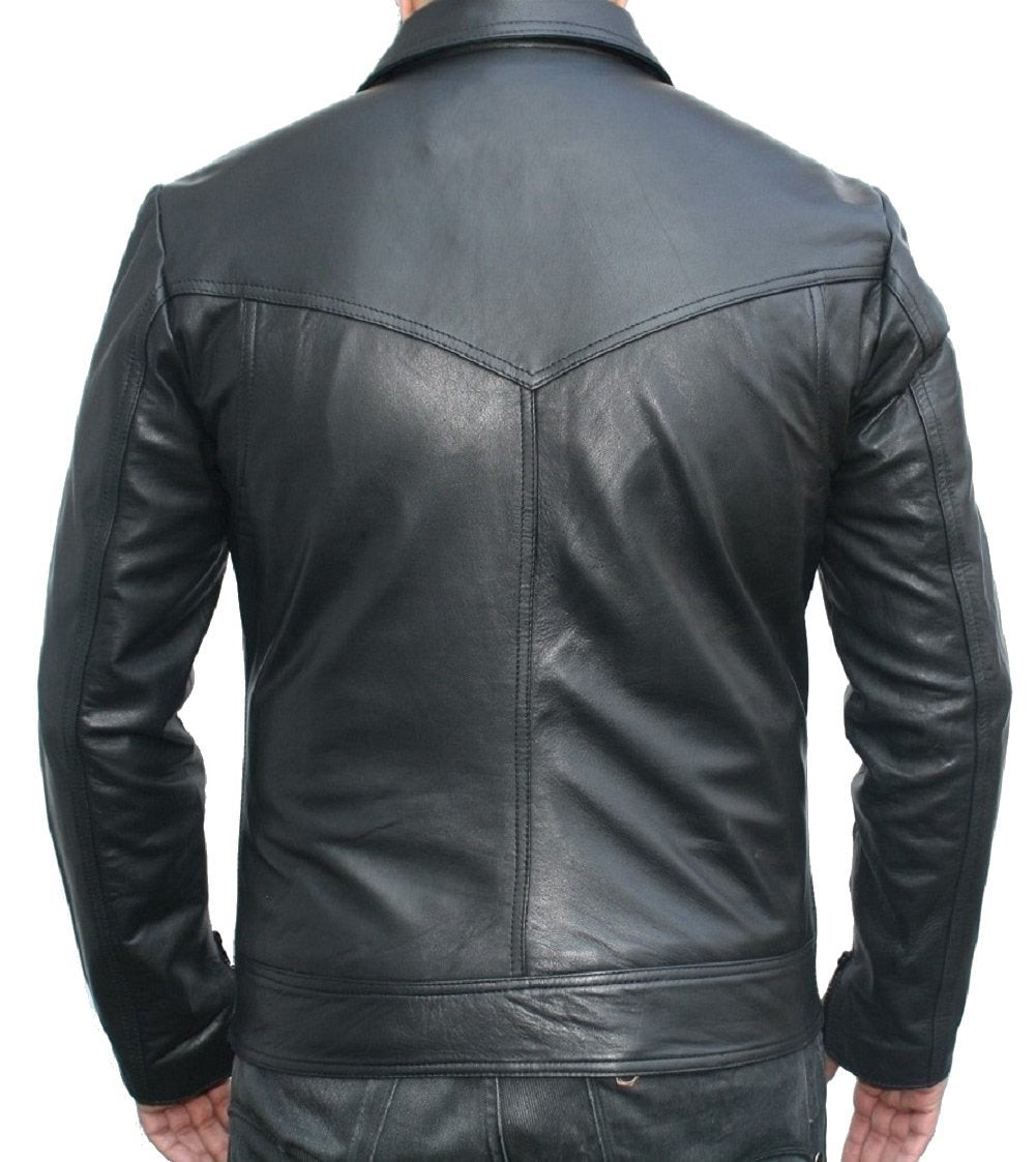 Classyak Men Fashion Original Sheep Leather Jacket Black Mamba