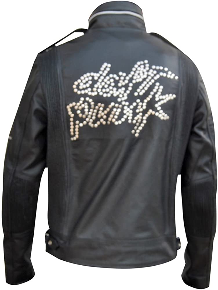 Classyak Men's Fashion Punk Real Leather Studded Jacket