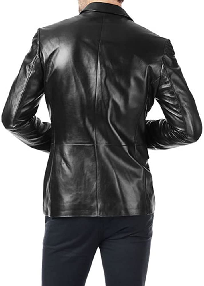 Classyak Men Fashion Genuine Leather Coat Classic Jacket