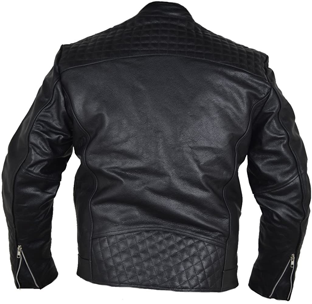 Classyak Men Real Leather Motorbike Jacket, Quality Naked Cowhide