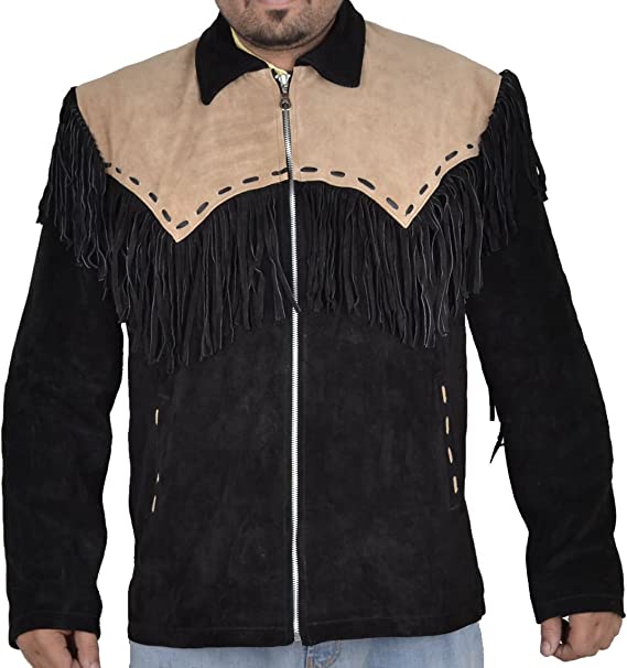 Classyak Cowboy Leather Jacket Western Native American Style Coat