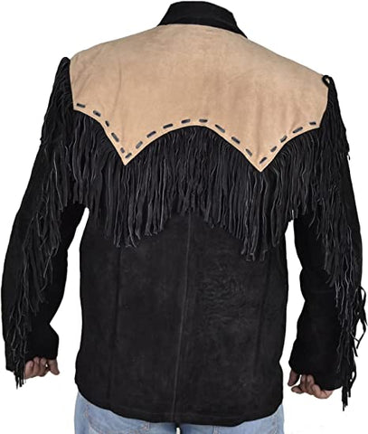 Classyak Cowboy Leather Jacket Western Native American Style Coat
