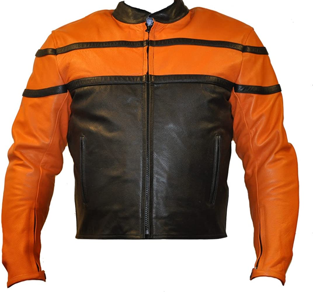 Classyak Motorbike Real Leather Jacket with Padded Protection