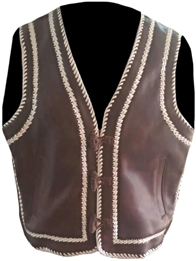 Classyak Men's Fashion Real Leather Formal Stylish Vest