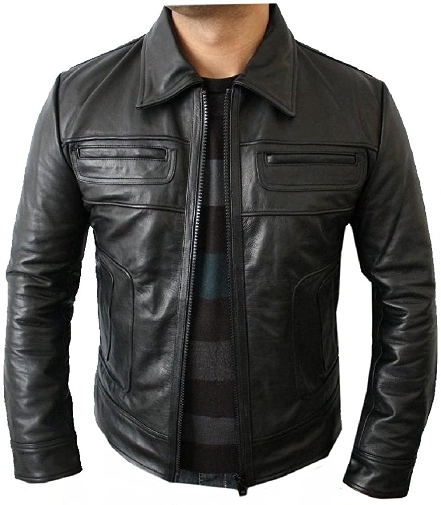 Classyak Men's Black Dag Leather Jacket