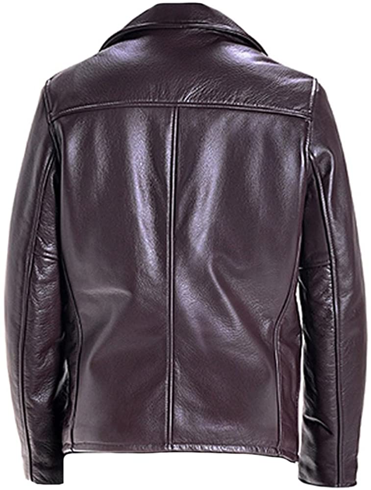 Classyak Men's Casual Real Leather Racer Jacket