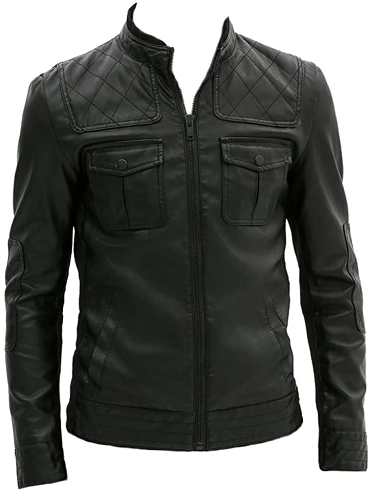 Classyak Men Fashion Real Leather Moto Jacket