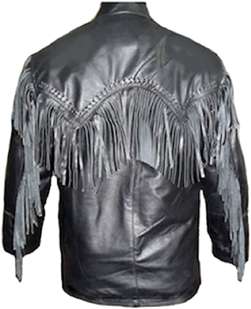 Classyak Men's Western Cowboy Real Leather Jacket