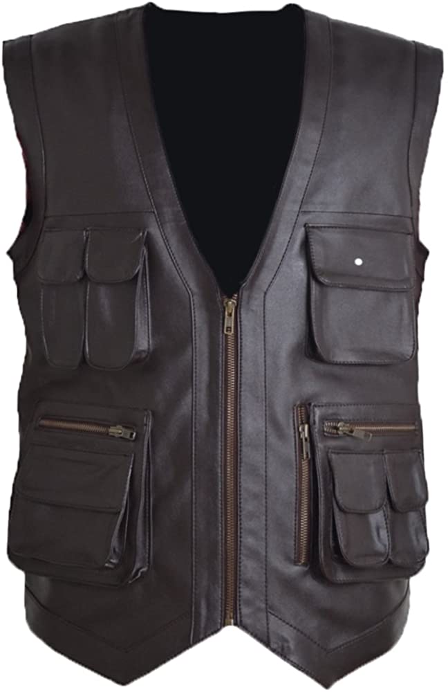 Classyak Men's Jurassic Fashion World Leather Vest
