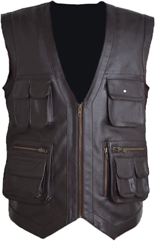 Classyak Men's Jurassic Fashion World Leather Vest