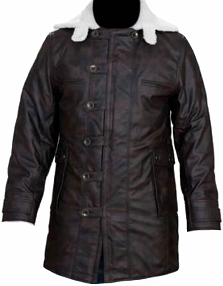Classyak Men's Fashion Leather Vintage Coat
