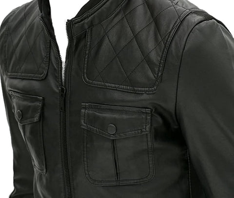 Classyak Men Fashion Real Leather Moto Jacket