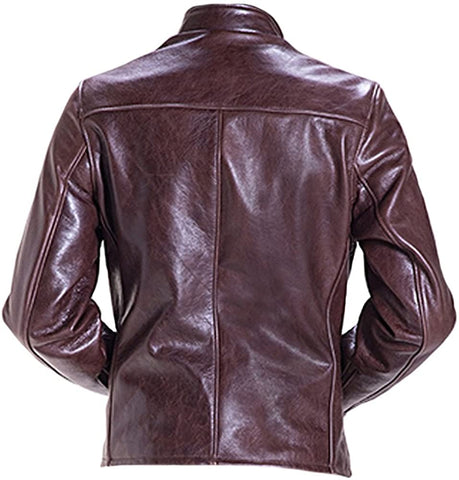 Classyak Men's Vintage Racer Cow Leather Jacket