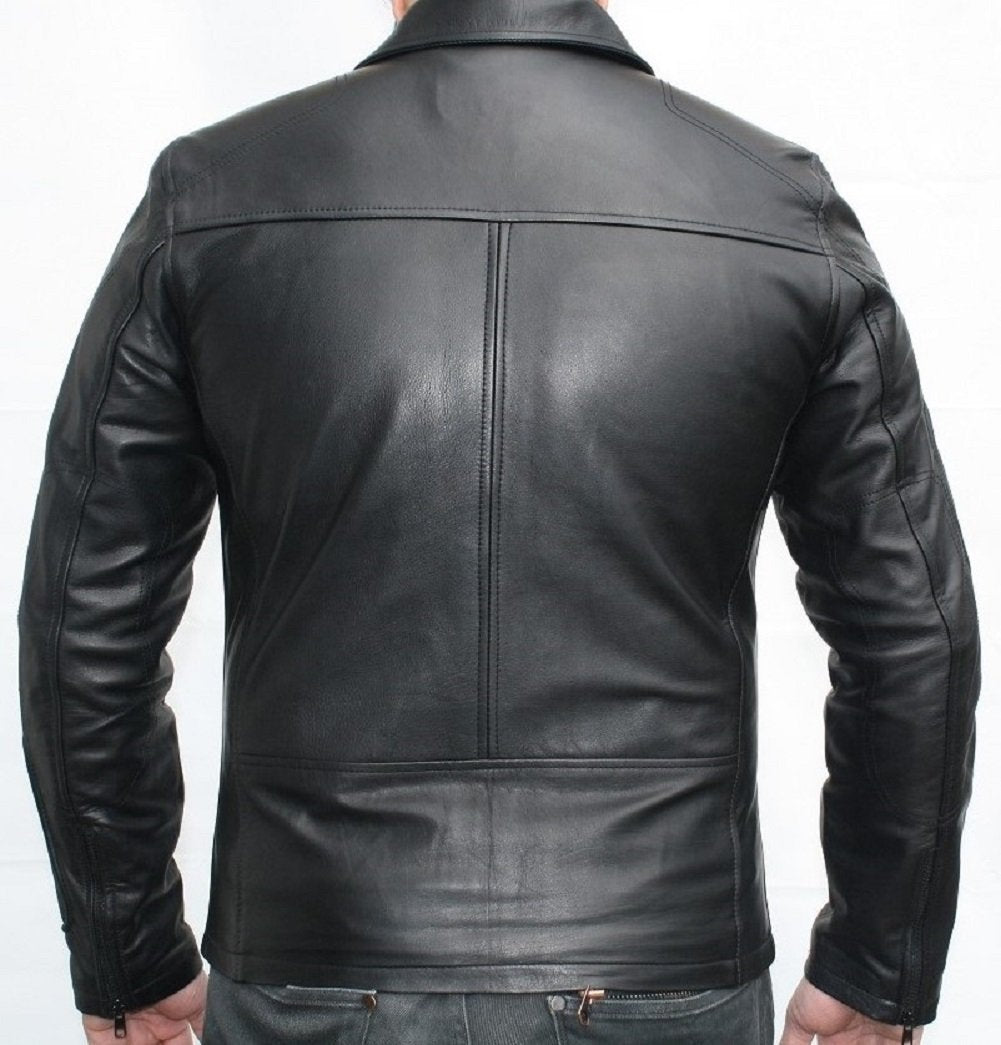 Classyak Men's Black Axe Leather Jacket
