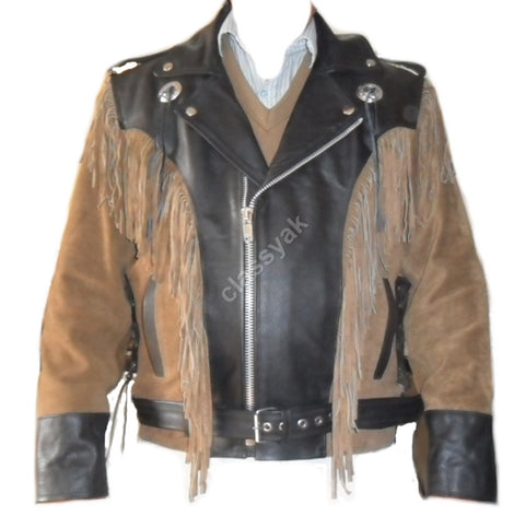 Classyak Western Leather Motorbike Style Jacket, Quality Suede & Cowhide, Xs-5xl