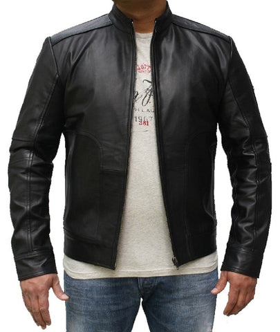 Classyak Men Fashion Original Sheep Leather Jacket Black Tail