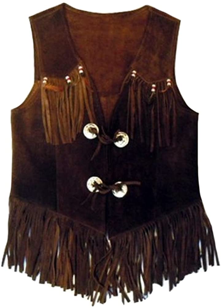 Classyak Women's Western Fashion Leather Vest