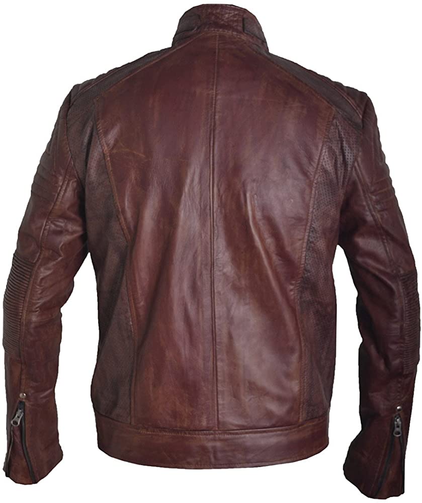 Classyak Men's Vintage Cafe Racer Biker Real Leather Jacket