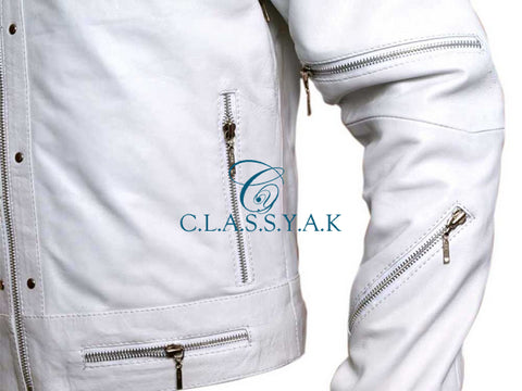 Classyak Michael Jackson Beatit Real Leather Jacket, High Quality Sheep Leather, Xs-5xl