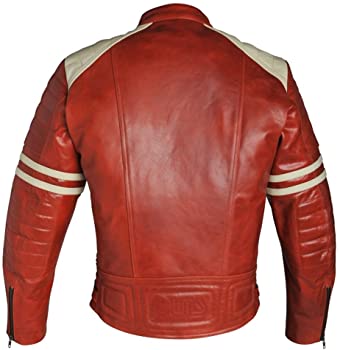 Classyak Men's Leather Motorbike Jacket