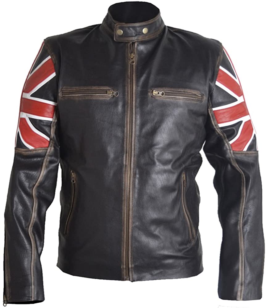 Classyak Men's Fashion Vintage Style Leather Jacket