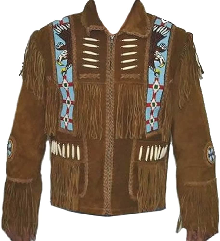 Classyak Western Leather Jacket with Fringes for Men - A Grade Suede Leather