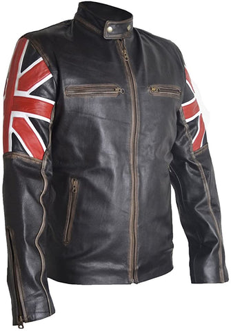 Classyak Men's Fashion Vintage Style Leather Jacket