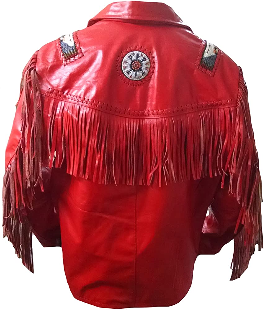 Classyak Men's Western Cowboy Real Leather Cowhide Jacket