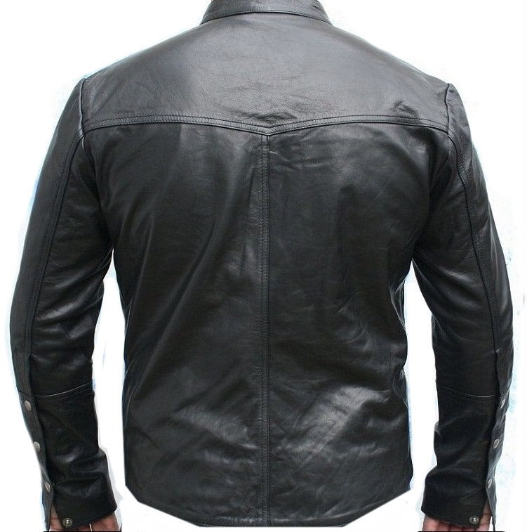 Classyak Fashion Original Leather Jacket Black Mark, High Quality Lambskin, Xs-5xl