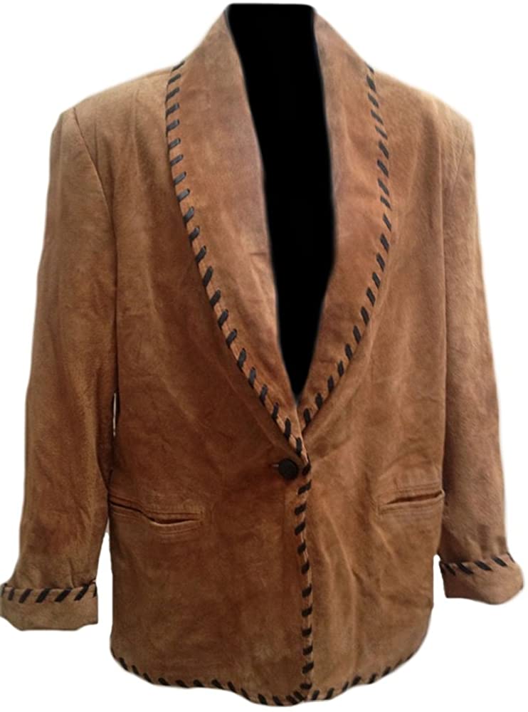 Classyak Men's Fashion Suede Leather Coat