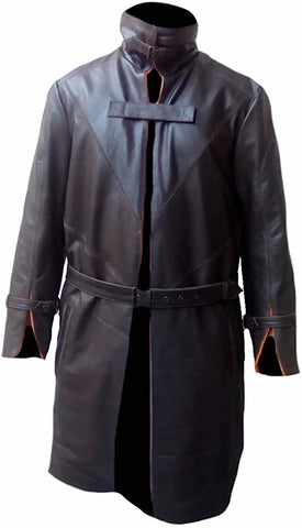 Classyak Men's Fashion WD Trench Real Leather Coat